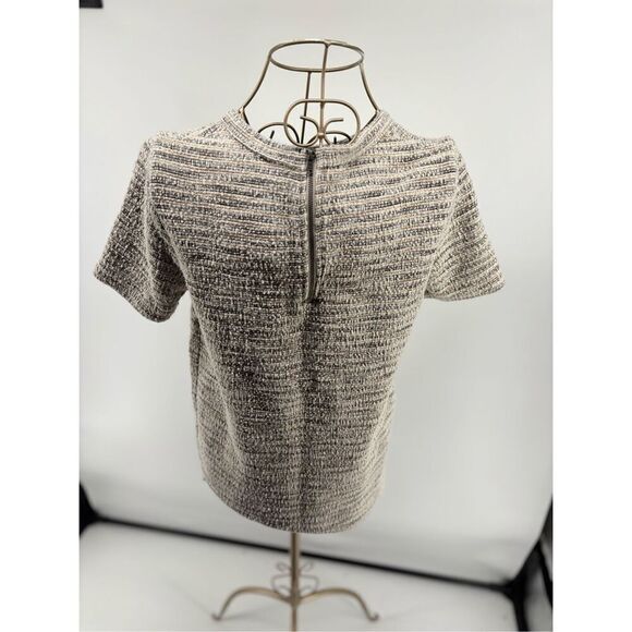 Anthropologie Tweed Striped Metallic Short Sleeve Top Women’s Size  Small - Picture 10 of 10